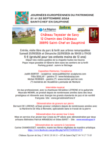 Participation de Michel PERRIER aux Journées Européennes du Patrimoine les 21 et 22 septembre 2024 Château de SAINT CHEF (Nord Isère) 